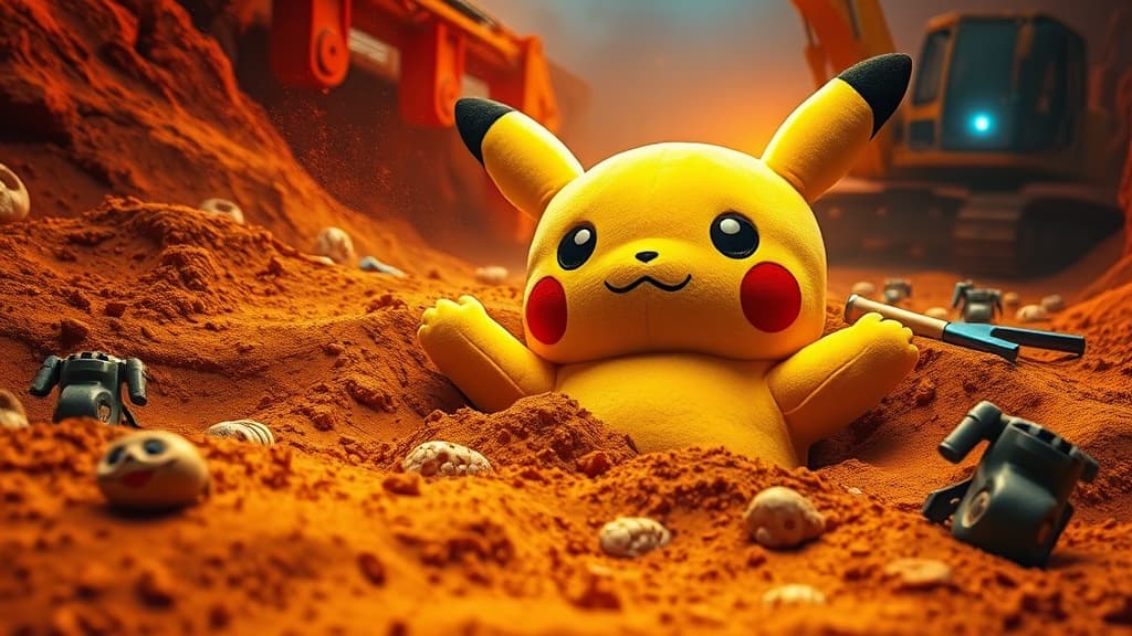 Pokémon Fossil Museum 周邊線上開賣,Excavator Pikachu 毛絨公仔登場
