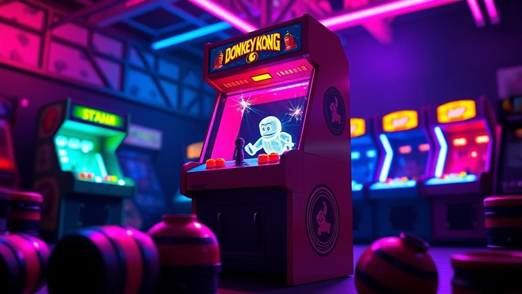 Set Arcade Donkey Kong Baharu Lego Ini Kabinet Retro Kecil Yang Betul-Betul Boleh Dimainkan