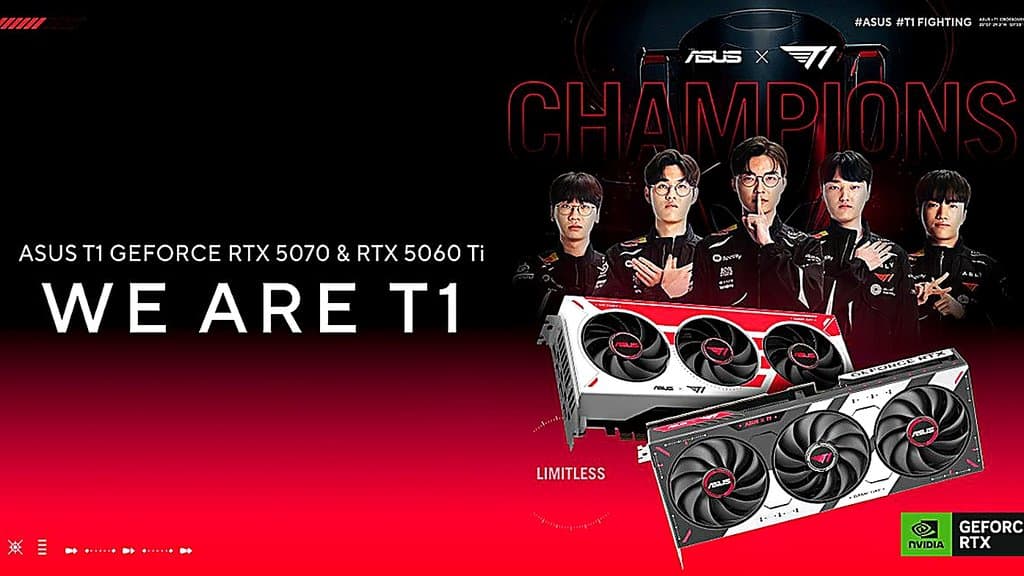 ASUS and T1 Drop Special Edition RTX 5070 and RTX 5060 Ti GPUs