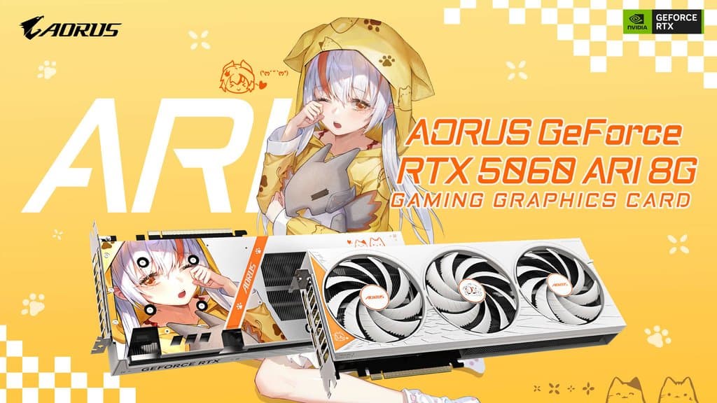 Gigabyte AORUS RTX 5060 ARI Bawa Vibe Setup Anime Jadi Reka Bentuk GPU Sebenar